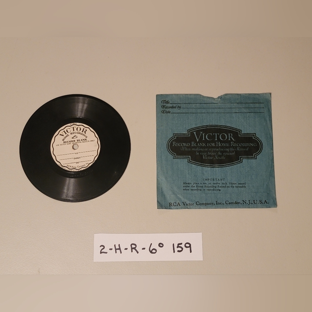 VINTAGE 6" RCA VICTOR HOME RECORDING RECORD DISK 1930'S 78rpm